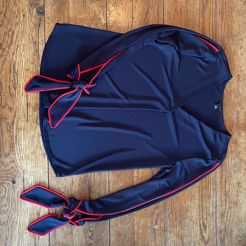 Dark blue and red blouse